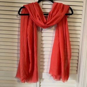 Coral scarf with gold rhinestones
